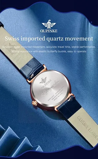 Luxury Quartz Swiss Movement Waterproof Diamond Starry Sky Dial Moon Phase Ladies Sport Wristwatches