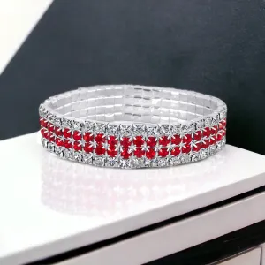 MADISON - clear ruby 4 row stretch bracelet