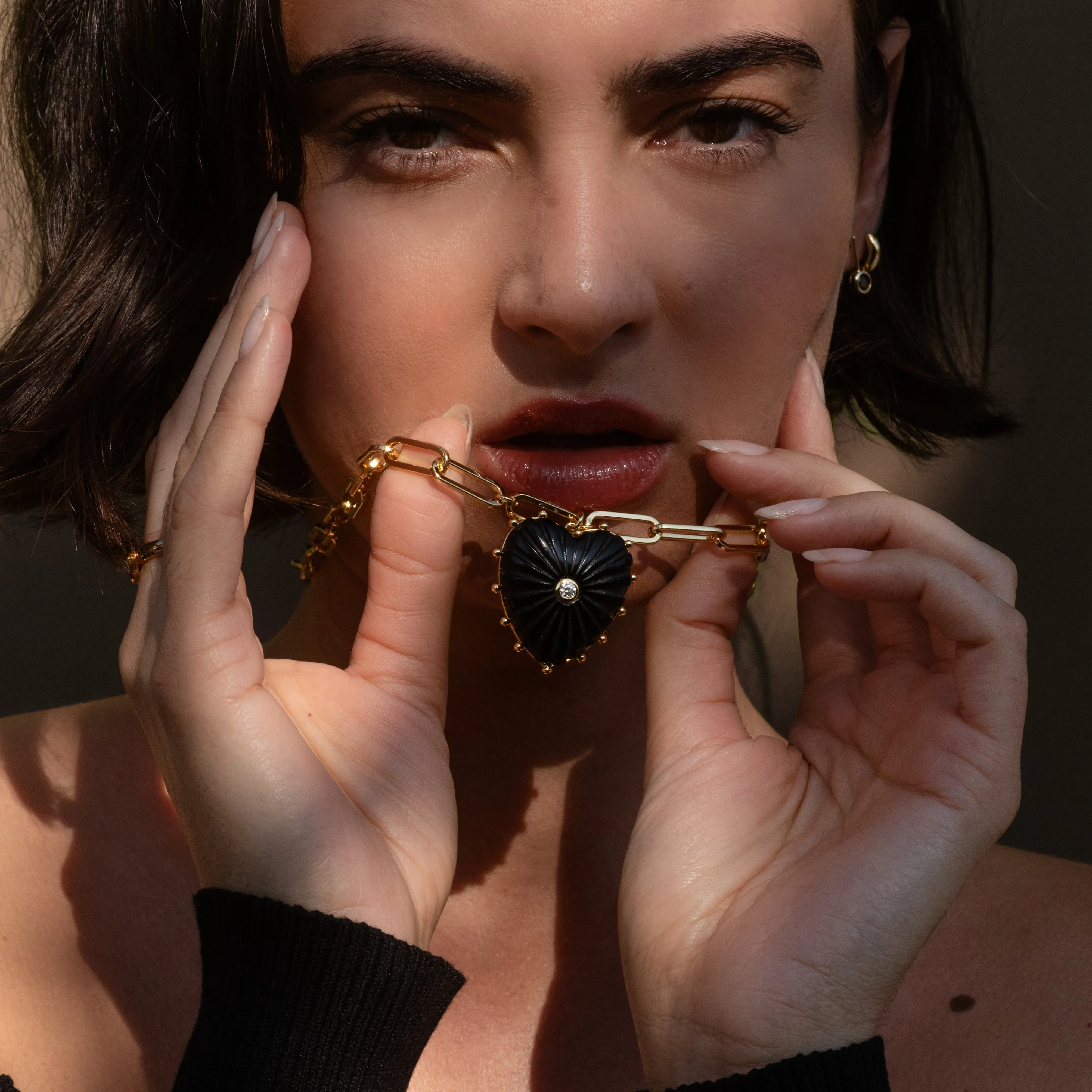 Malene Onyx Heart Necklace
