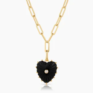 Malene Onyx Heart Necklace