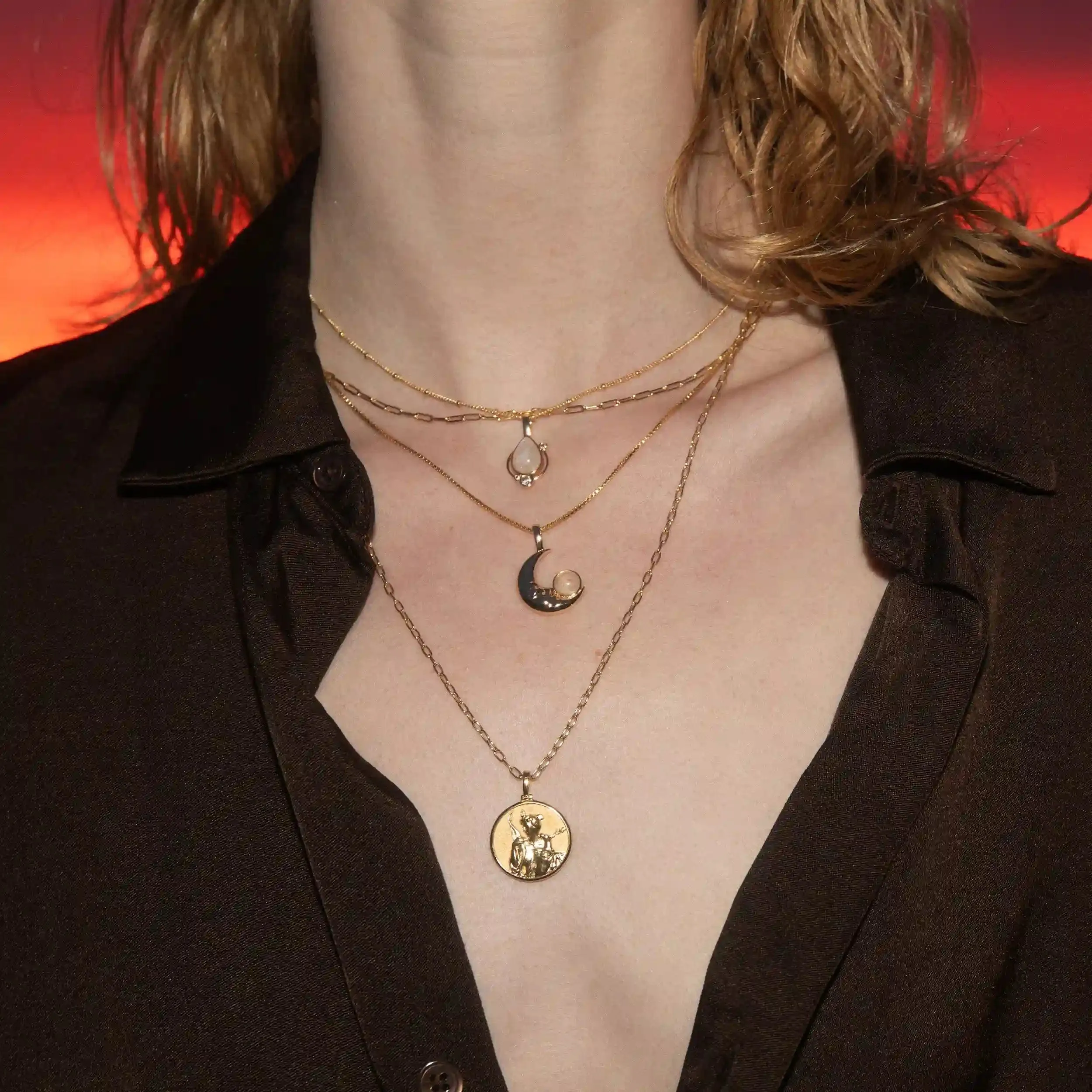Man in the Moon Moonstone Necklace