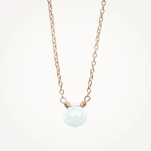 Micro Faceted Moonstone Necklace | Rose Gold Chain