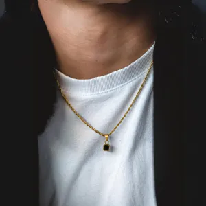 Mini Black & Gold Onyx Pendant
