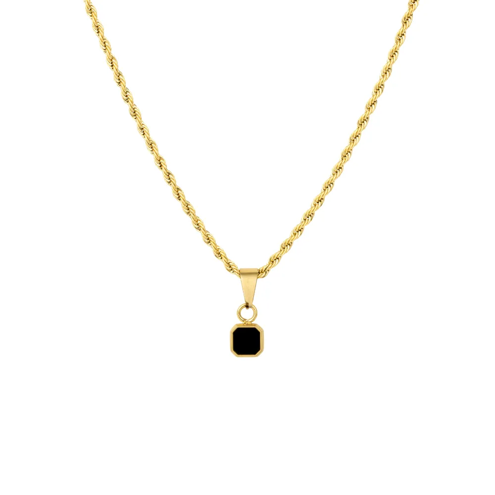 Mini Black & Silver Onyx Pendant