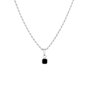Mini Black & Silver Onyx Pendant