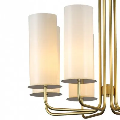 Modern Style Minimalism White Shades Chandelier/Wall Light in Brass