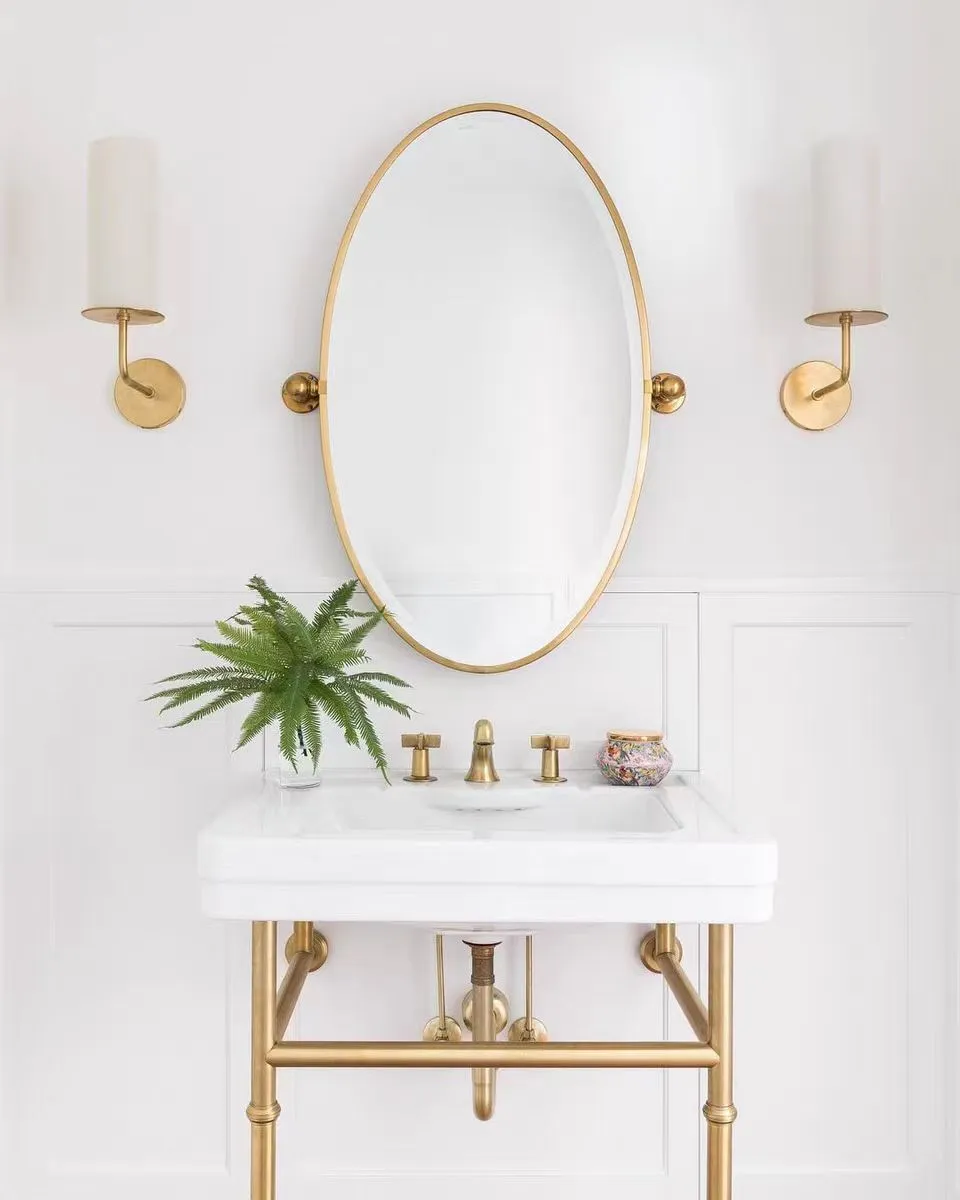 Modern Style Minimalism White Shades Chandelier/Wall Light in Brass
