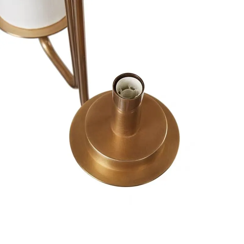 Modern Style Minimalism White Shades Chandelier/Wall Light in Brass