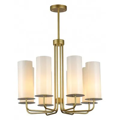 Modern Style Minimalism White Shades Chandelier/Wall Light in Brass