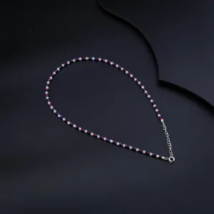 Moonstone, Garnet & Lapis Lazuli Silver Necklace