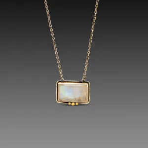 Moonstone Necklace with Three Gold Dots