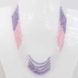 Multi Color CZ Necklace CZ Beaded Necklace Beaded CZ Cubic Zirconia Faceted CZ Beads Faceted CZ Necklace Layered Necklace CZ SKU 6143092