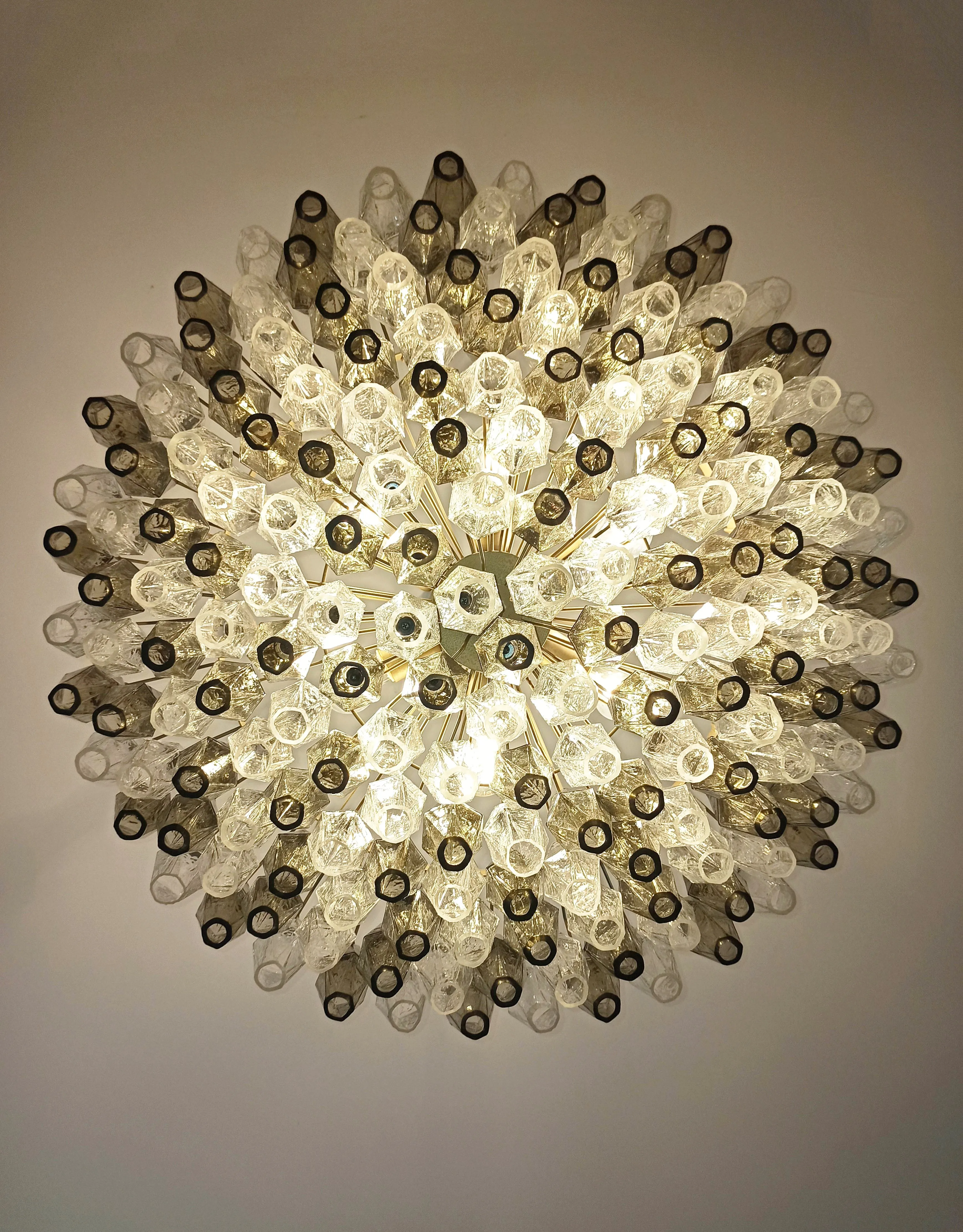 Murano Faceted Transparent Smoked Chandelier
