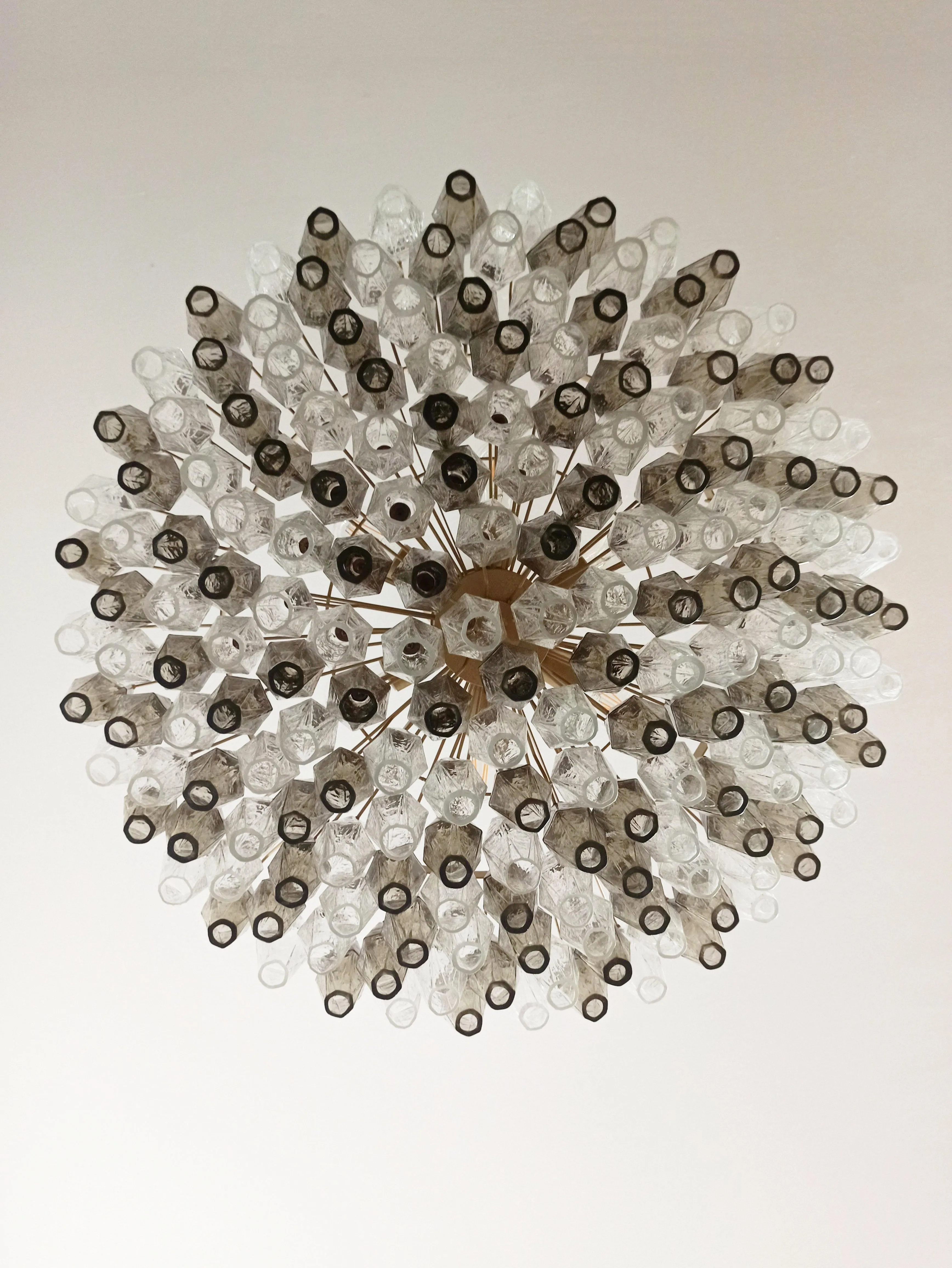 Murano Faceted Transparent Smoked Chandelier