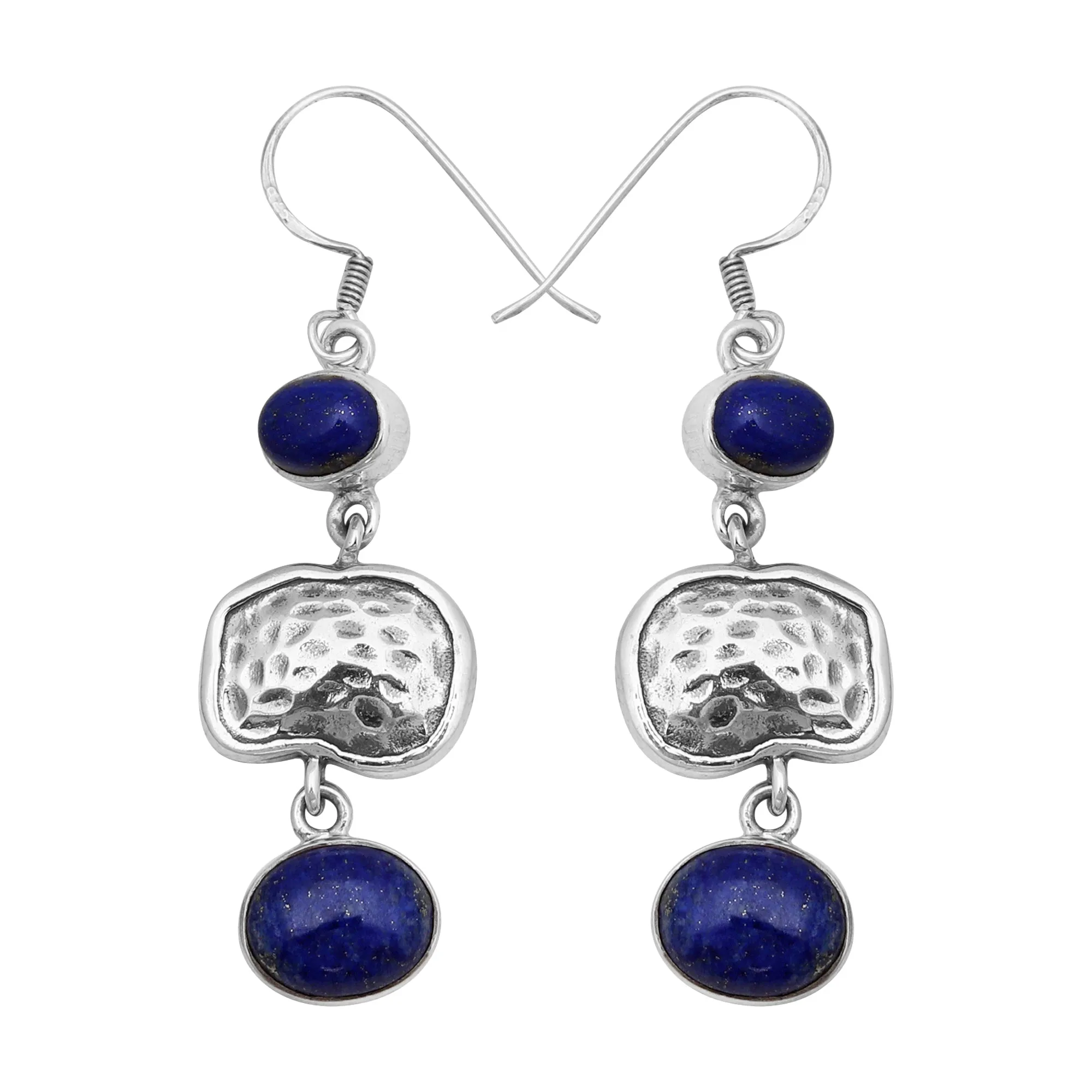 Natural Lapis Lazuli Silver Earring