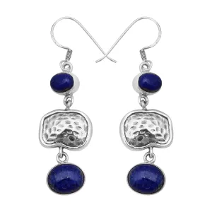 Natural Lapis Lazuli Silver Earring