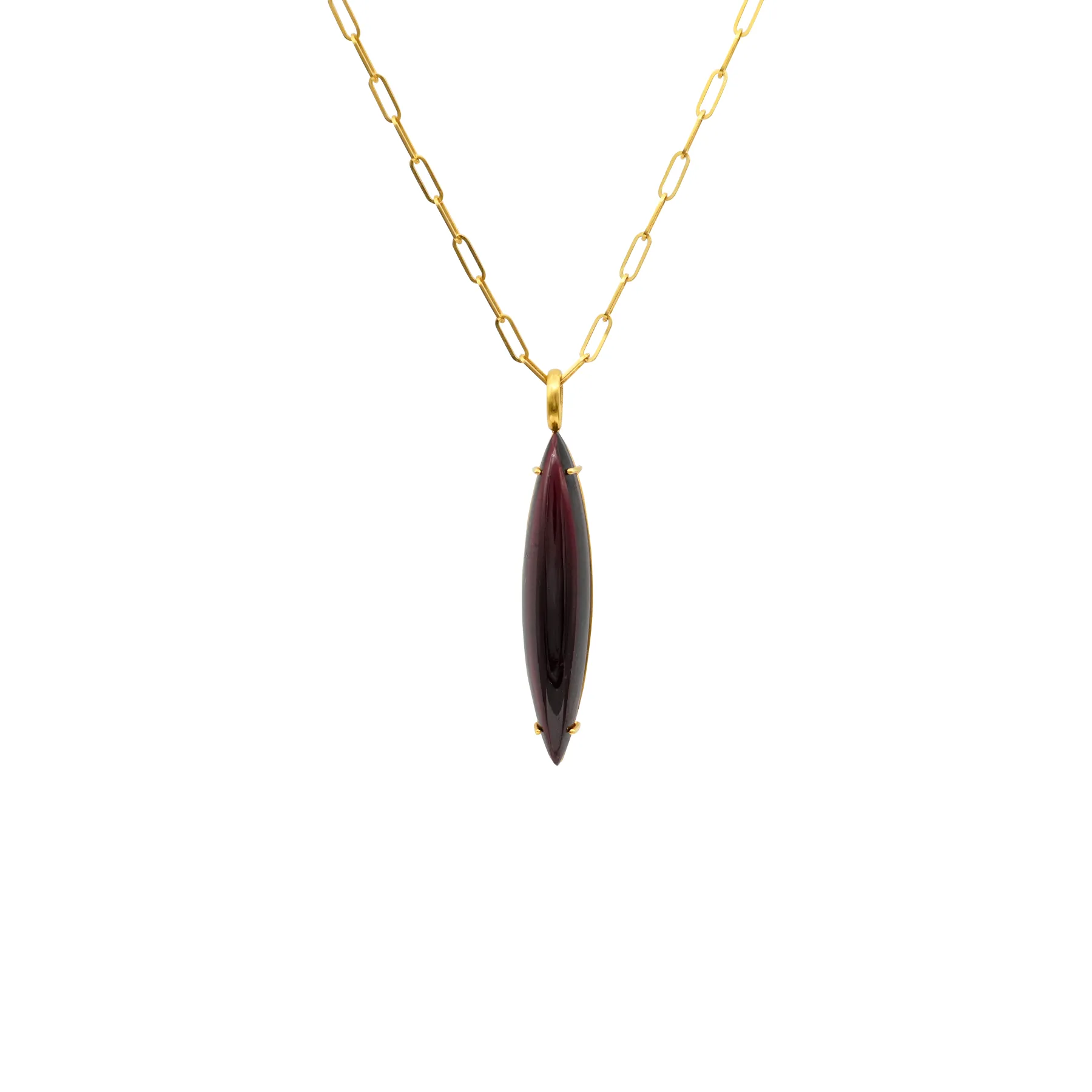 NAVETTE GARNET PENDANT