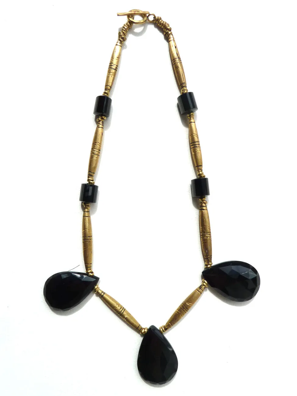 Necklace Onyx And Large Tuareg Silver