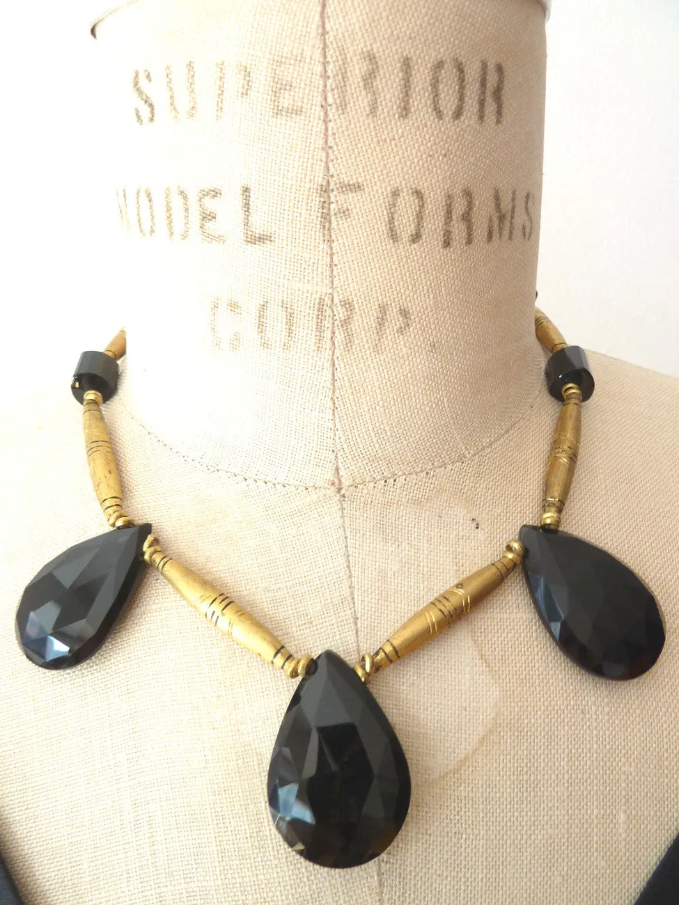Necklace Onyx And Large Tuareg Silver