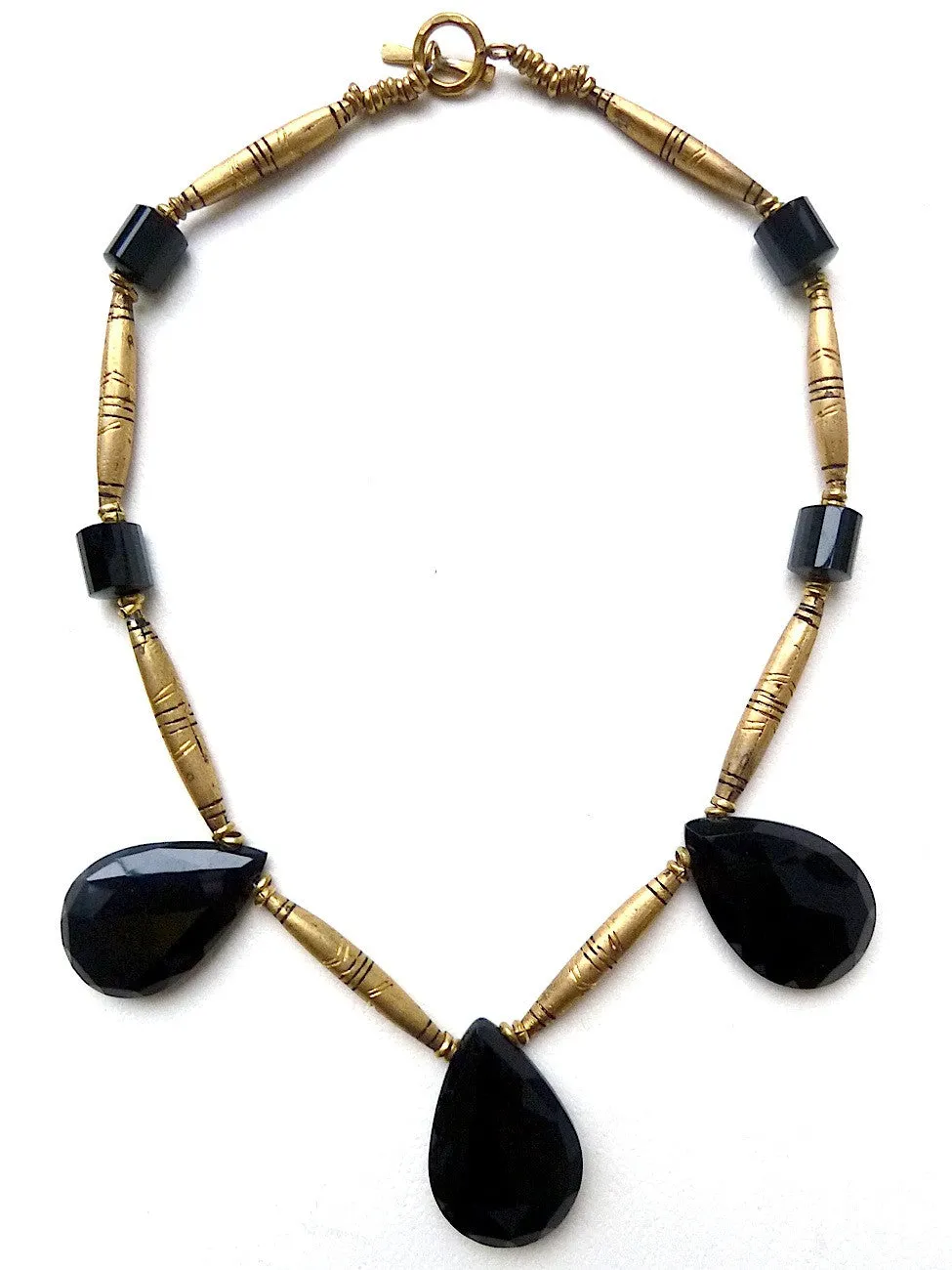 Necklace Onyx And Large Tuareg Silver