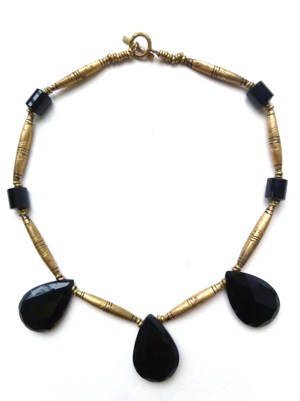 Necklace Onyx And Large Tuareg Silver