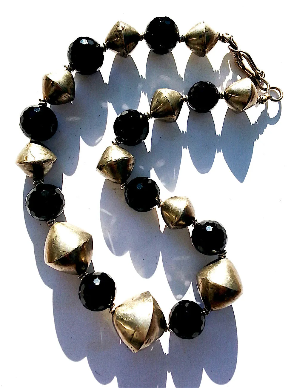 Necklace Onyx And Large Tuareg Silver