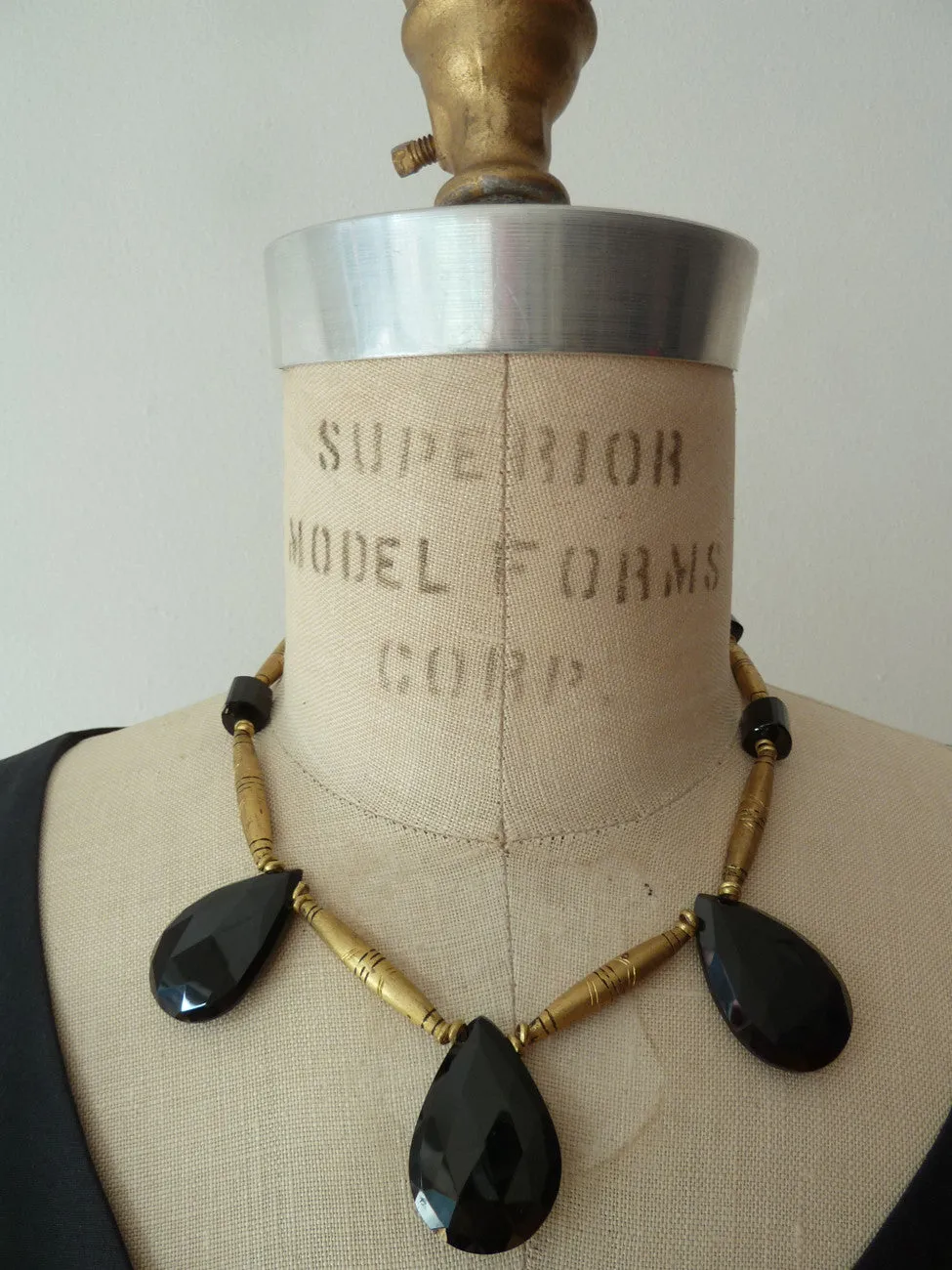Necklace Onyx And Large Tuareg Silver