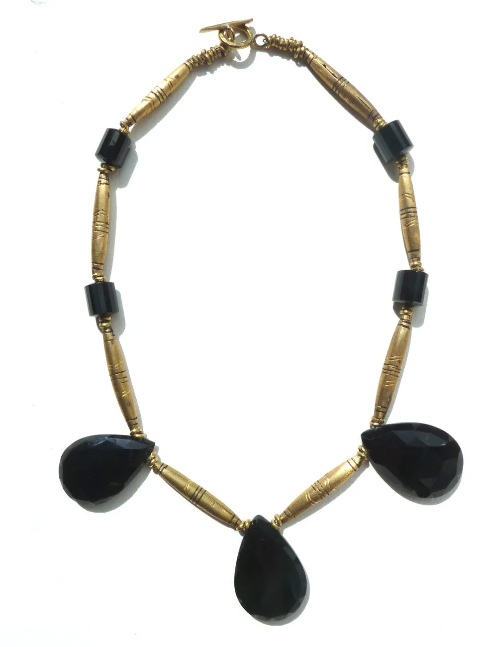 Necklace Onyx And Large Tuareg Silver