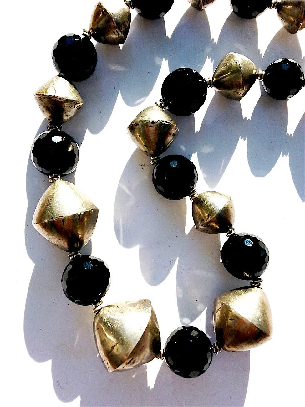 Necklace Onyx And Large Tuareg Silver