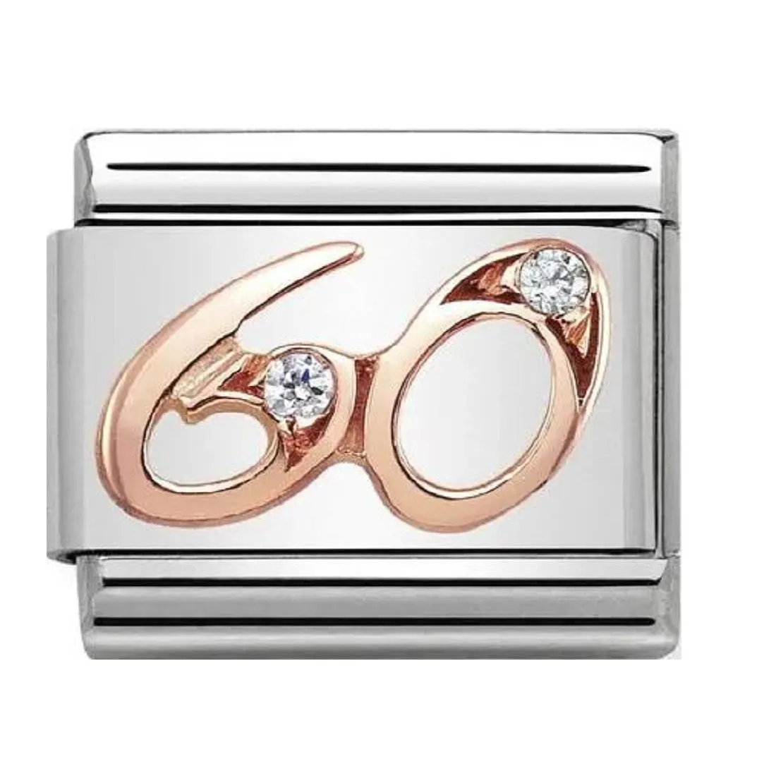 NOMINATION Link Rose Gold and CZ Number 60