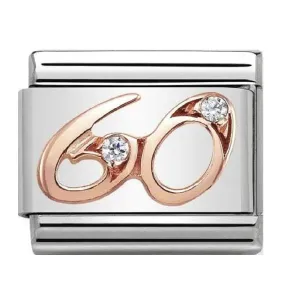 NOMINATION Link Rose Gold and CZ Number 60