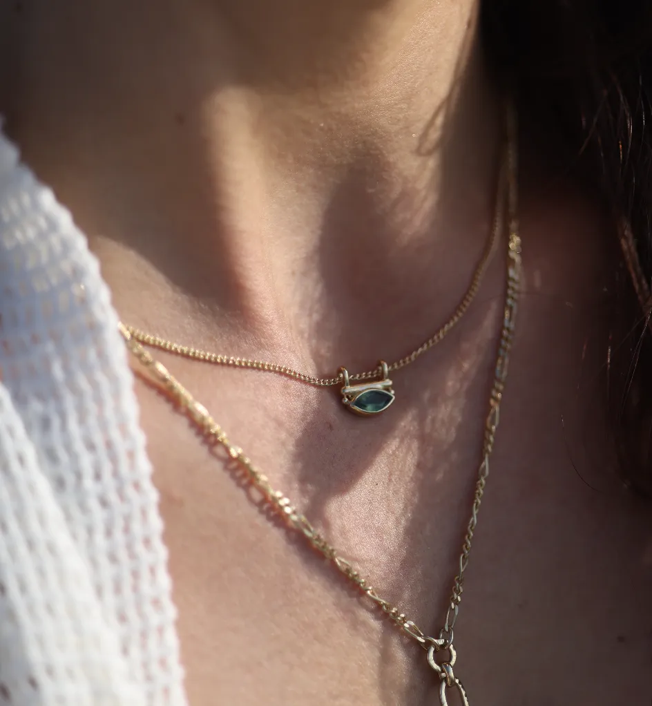 Nyra Apatite Silver Necklace