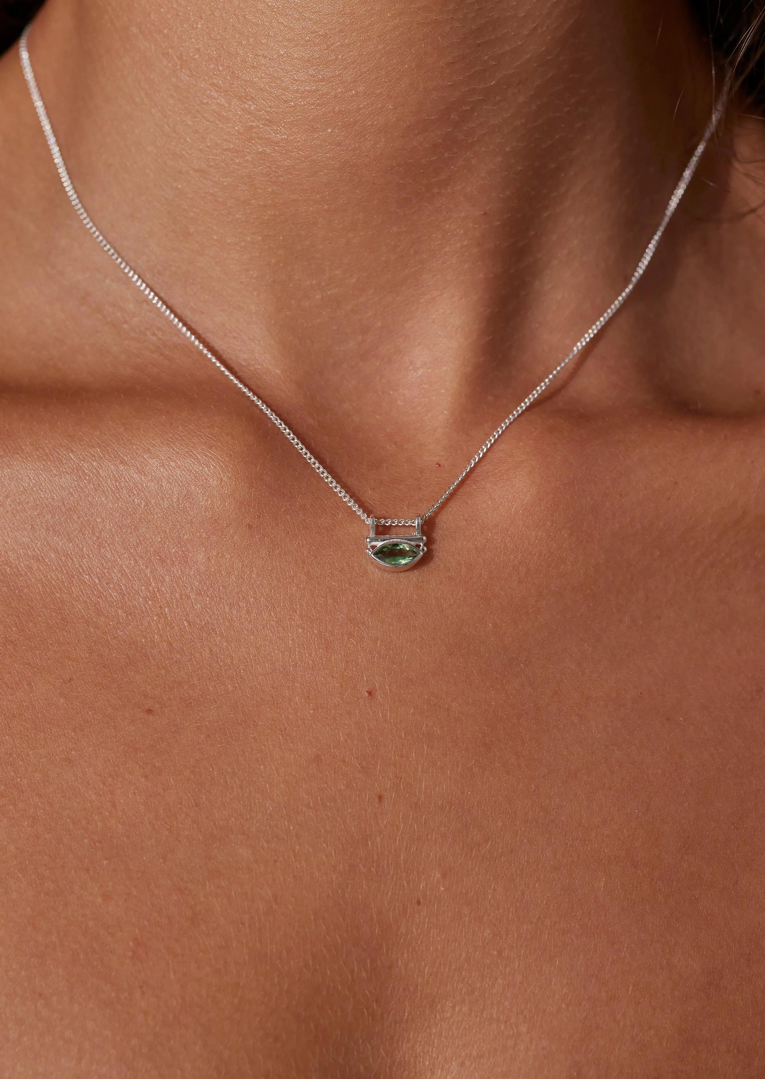 Nyra Apatite Silver Necklace