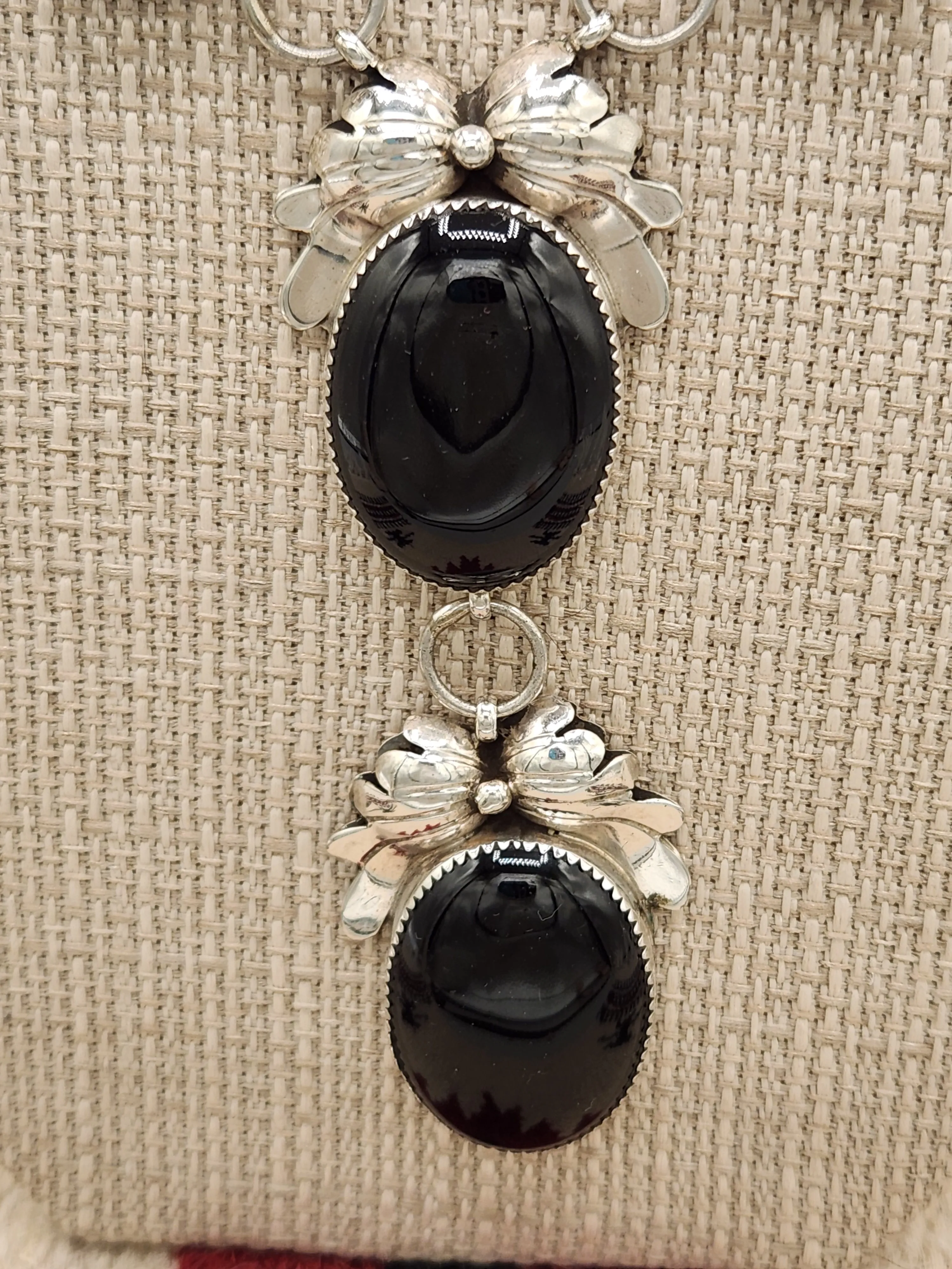 ONYX 4 STONE NECKLACE & EARRING SET - KIRK SMITH
