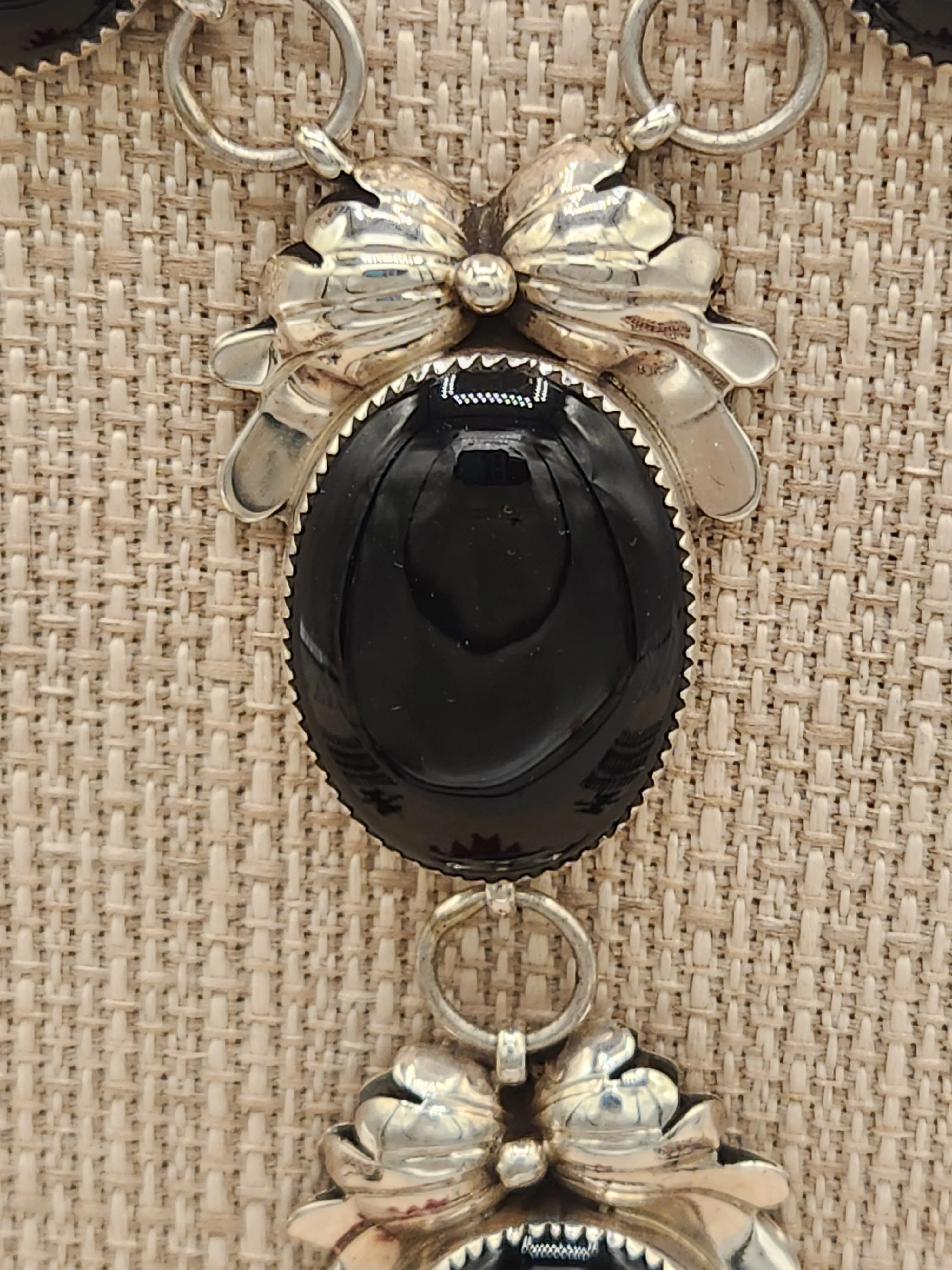 ONYX 4 STONE NECKLACE & EARRING SET - KIRK SMITH