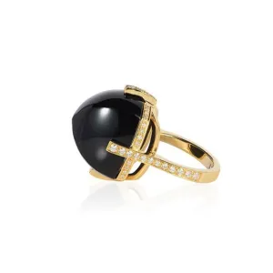 Onyx Sugar Loaf Ring, Large