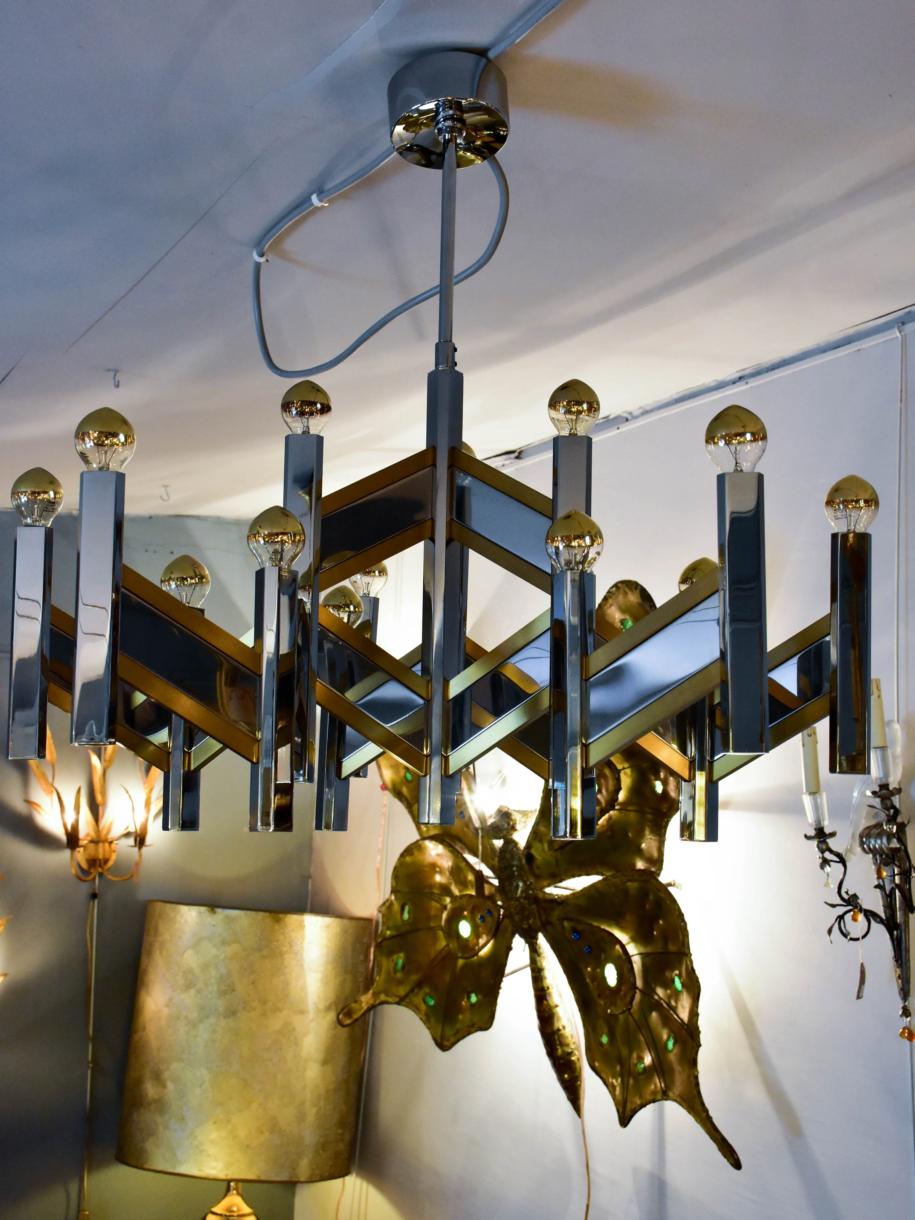Original chevron Sciolari chandelier