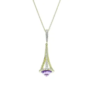Pastel Diamond Chandelier Amethyst Necklace