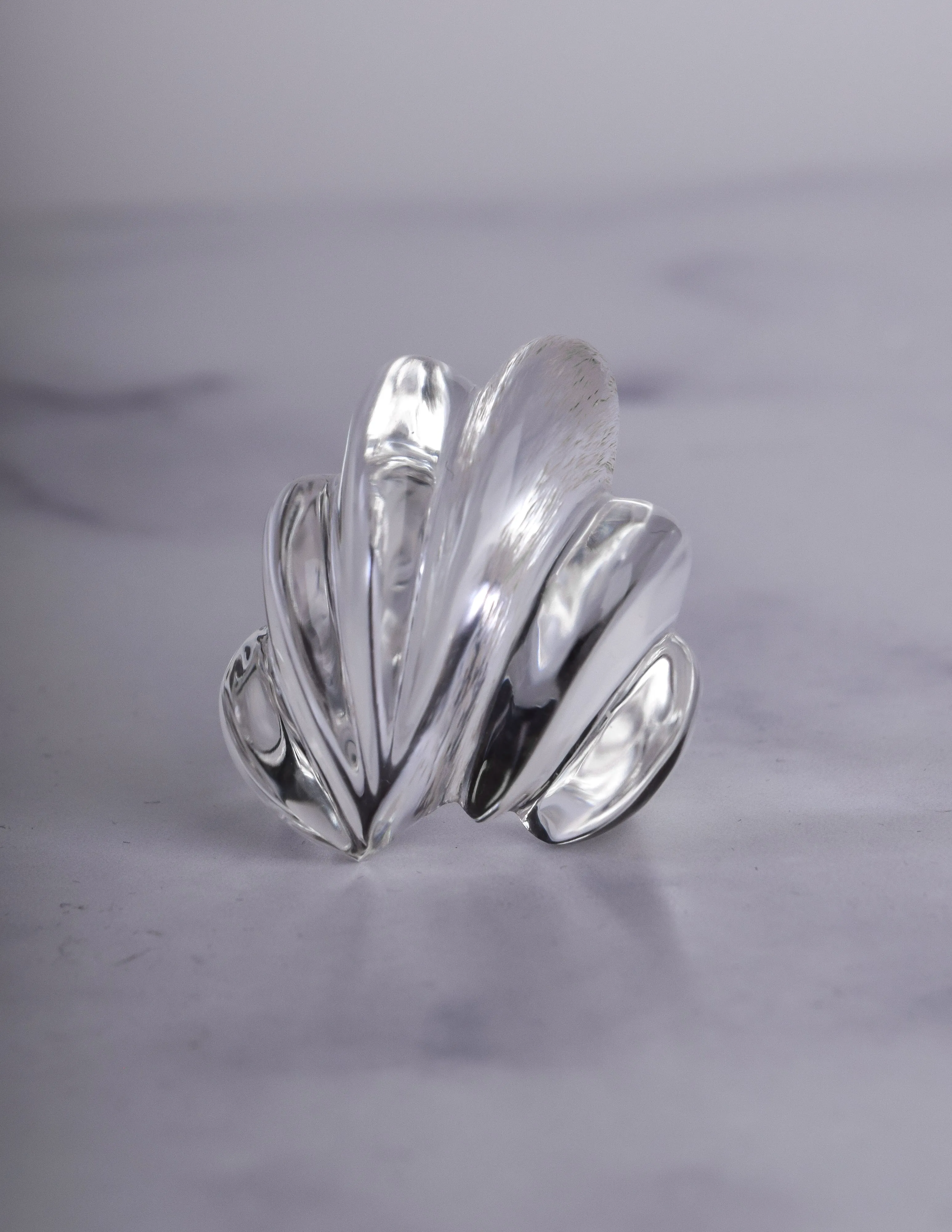 Patricia von Musulin Vintage 'Clam Shell' Hand Carved Lucite Ring