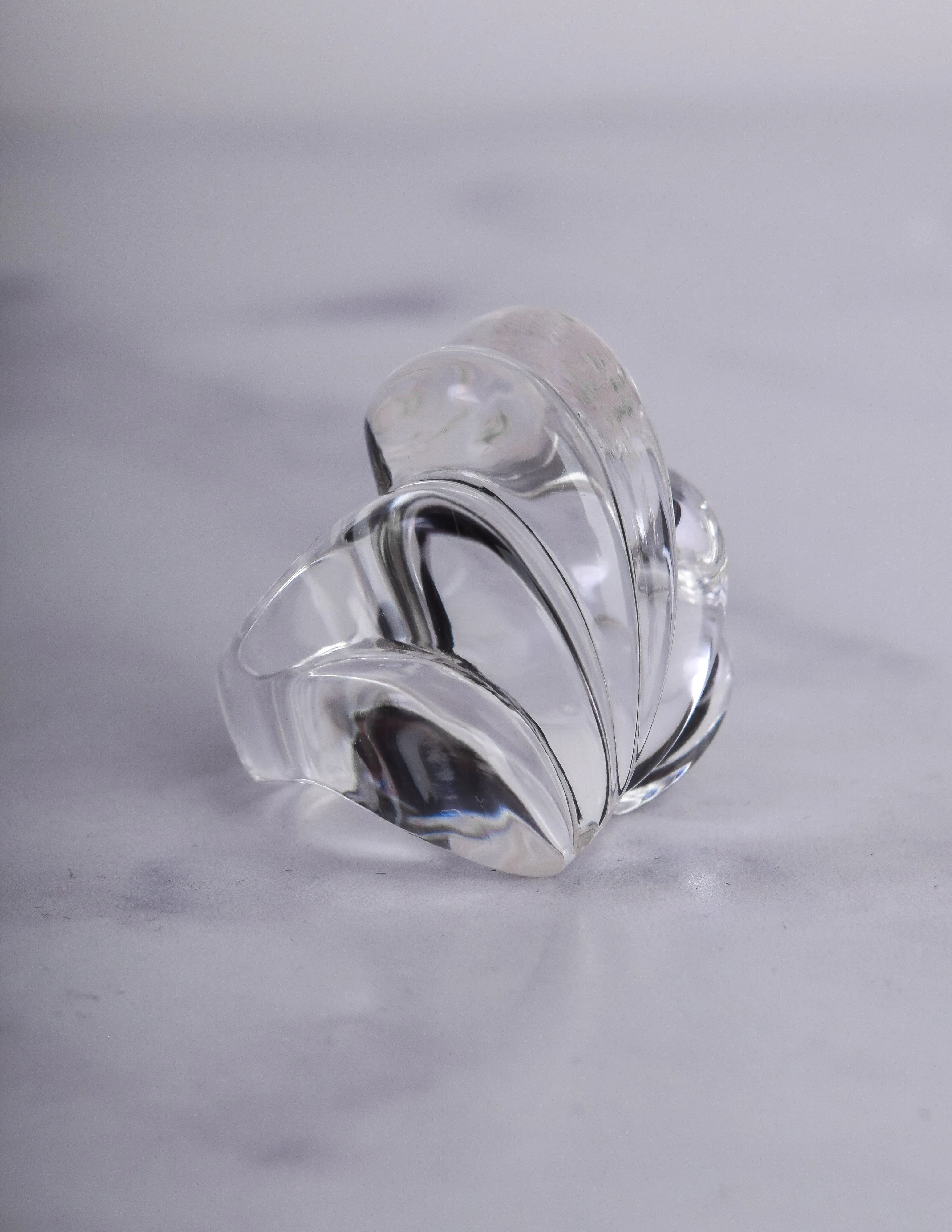 Patricia von Musulin Vintage 'Clam Shell' Hand Carved Lucite Ring