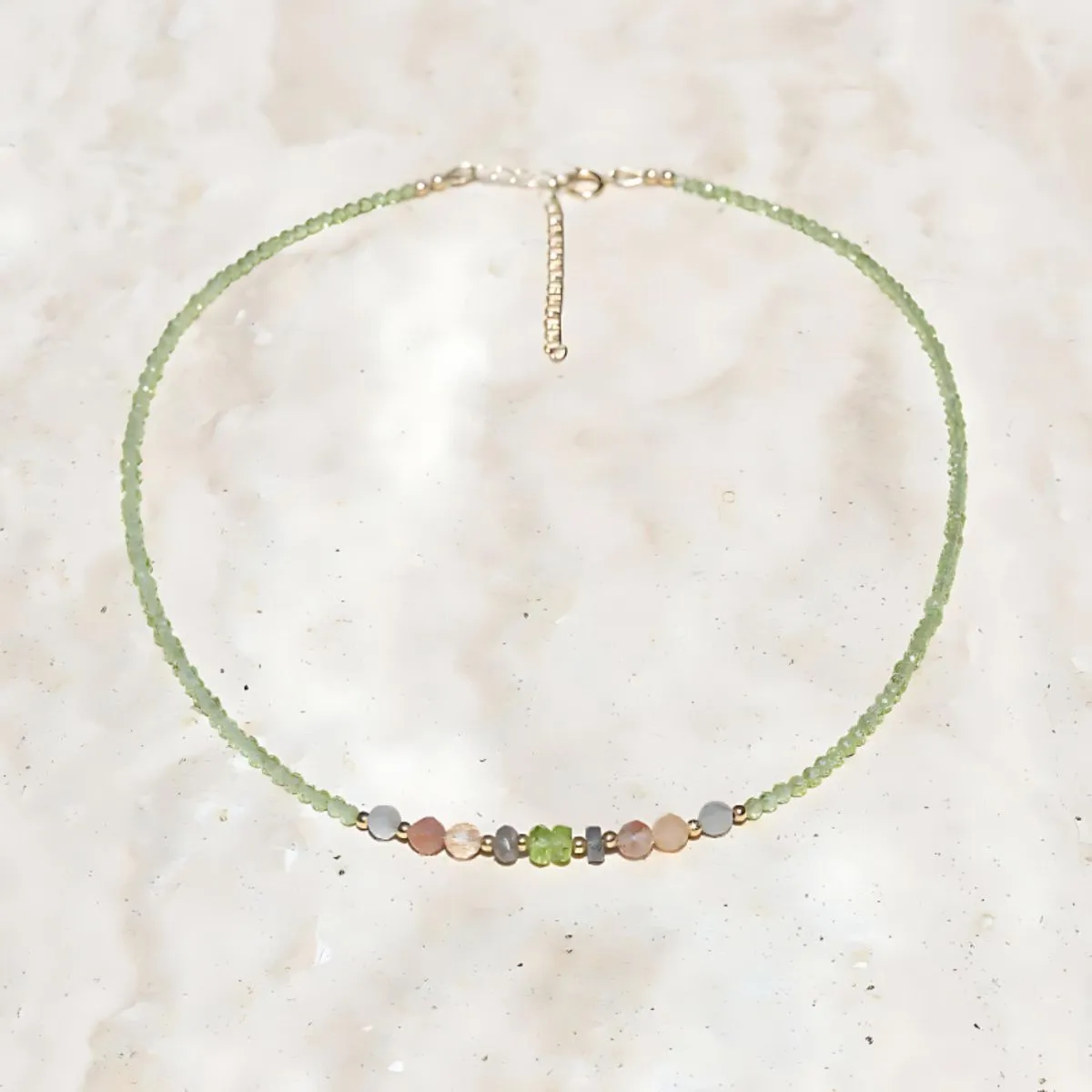 Peridot and Sunstone Luxury Necklace