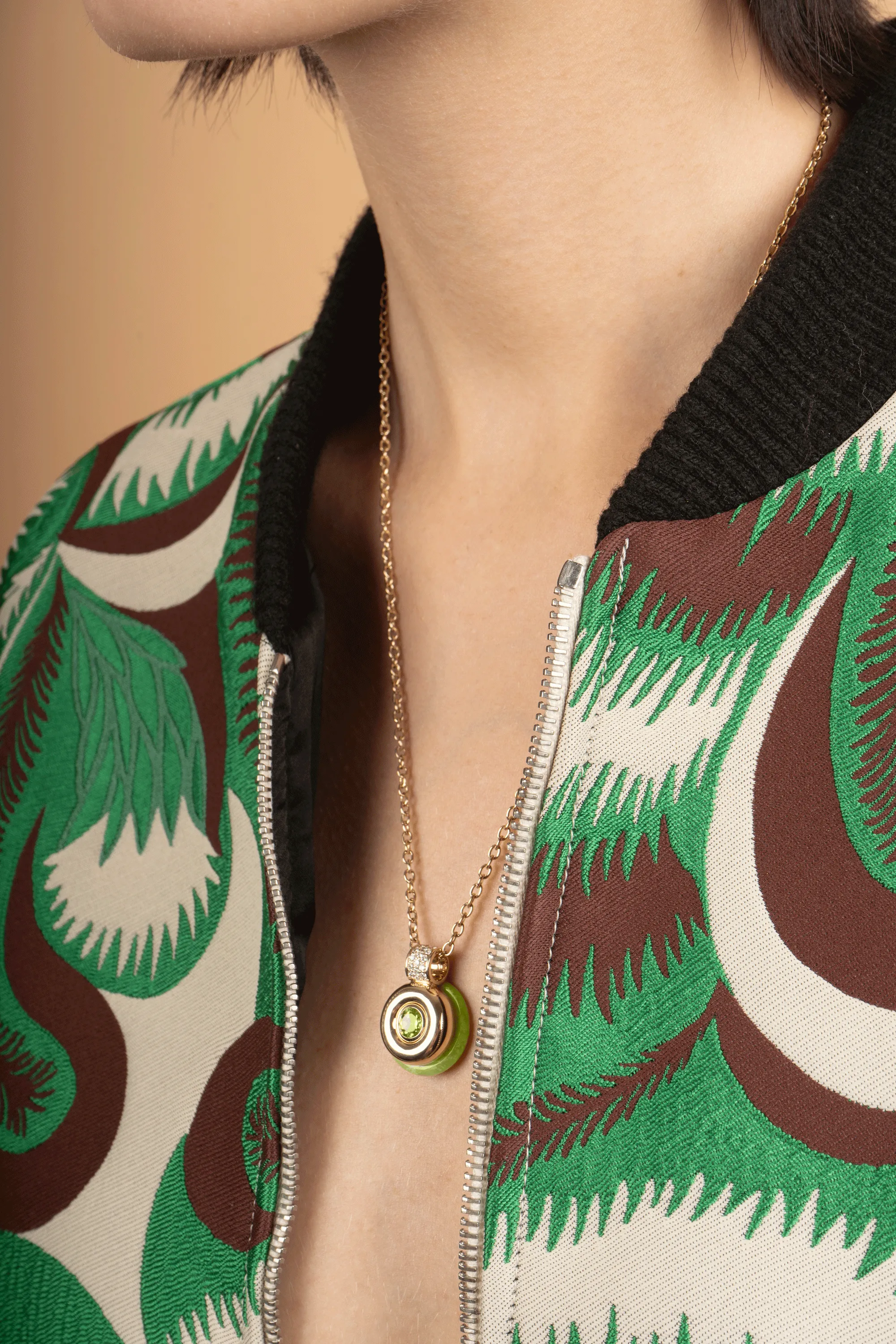 Peridot Mini Donut Pendant Necklace