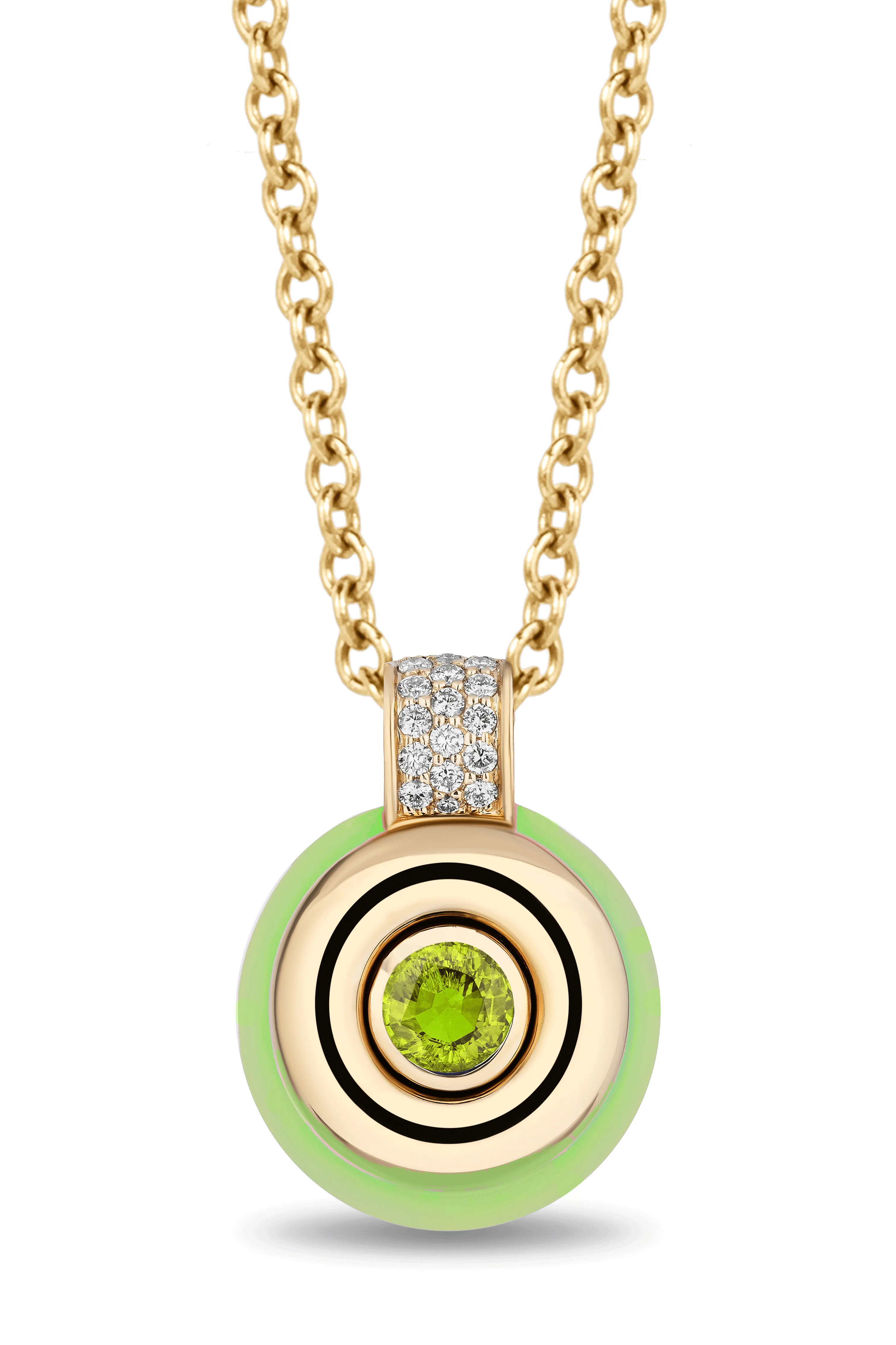 Peridot Mini Donut Pendant Necklace