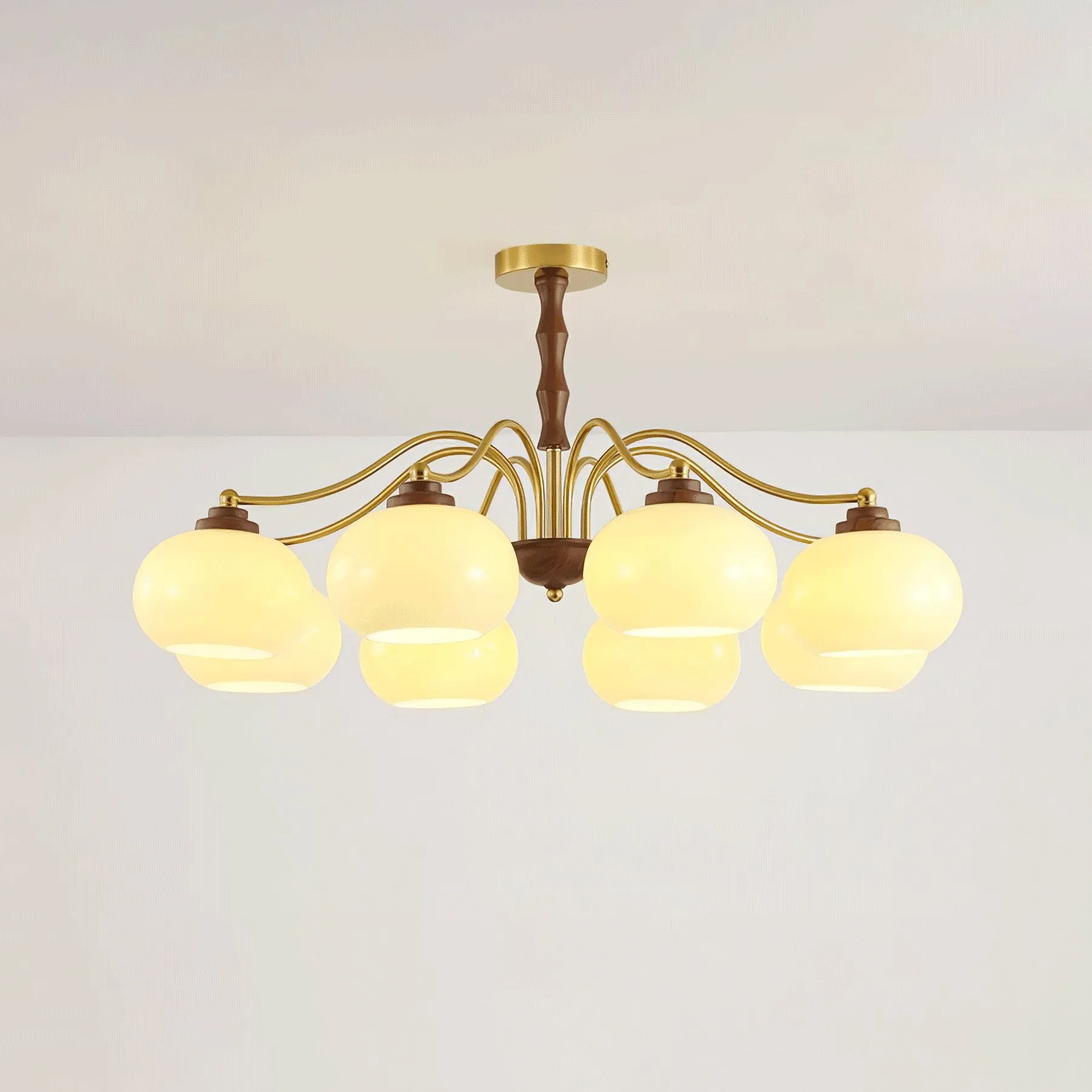 Persimmon Glass Globe Chandelier