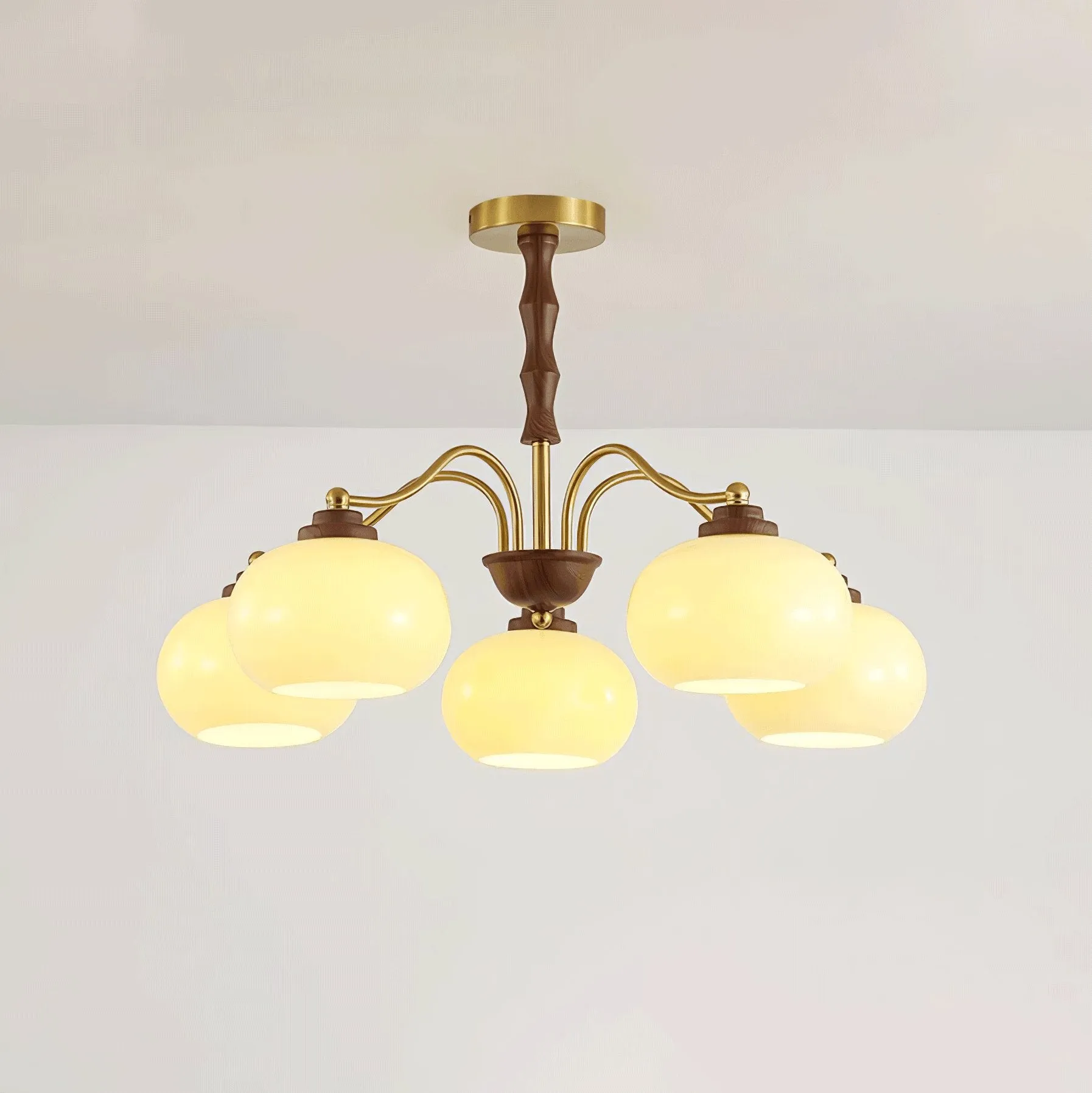 Persimmon Glass Globe Chandelier