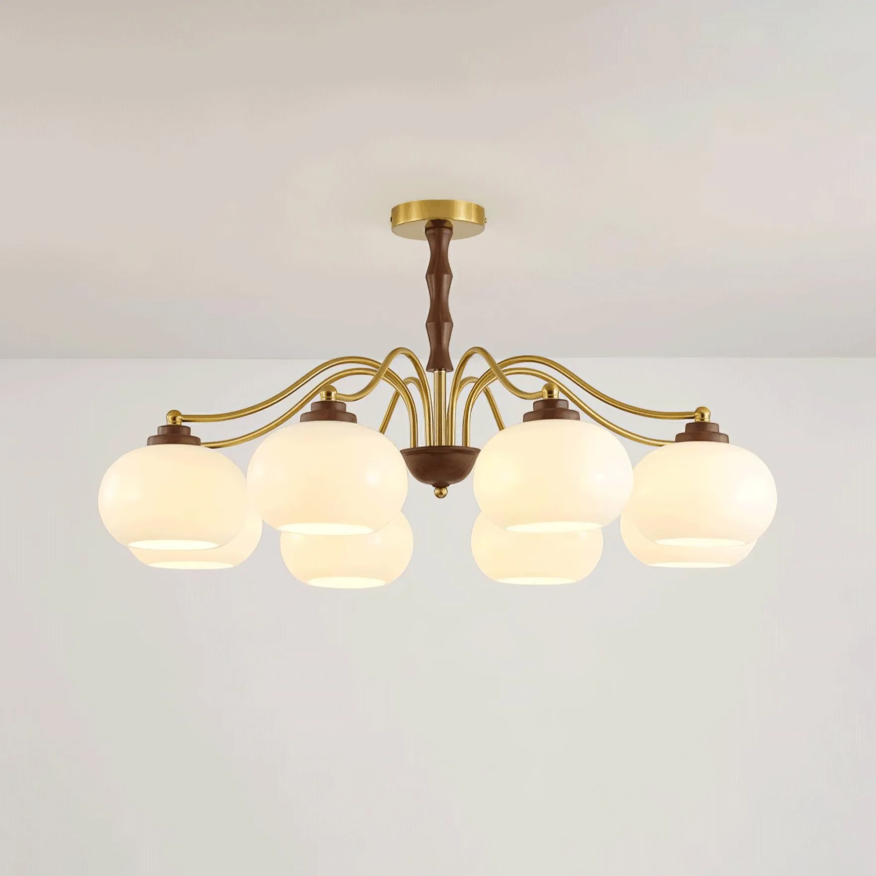 Persimmon Glass Globe Chandelier