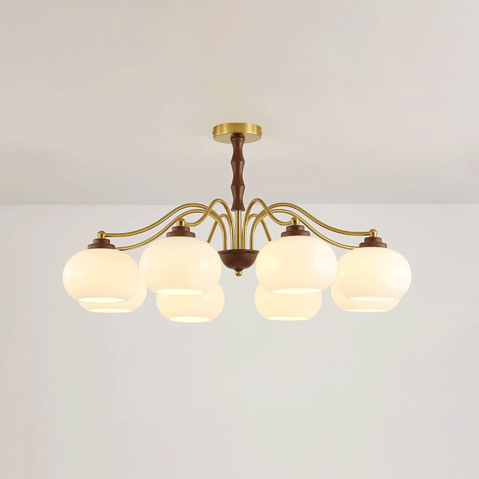 Persimmon Glass Globe Chandelier