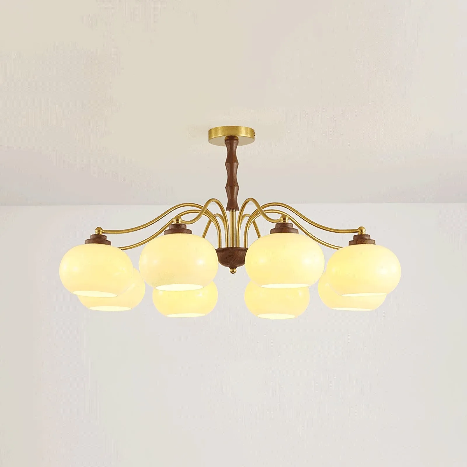 Persimmon Glass Globe Chandelier