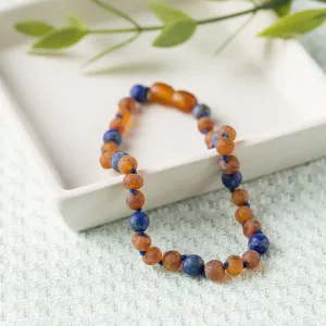 Pet | Lapis Lazuli   Raw Cognac Amber Collar