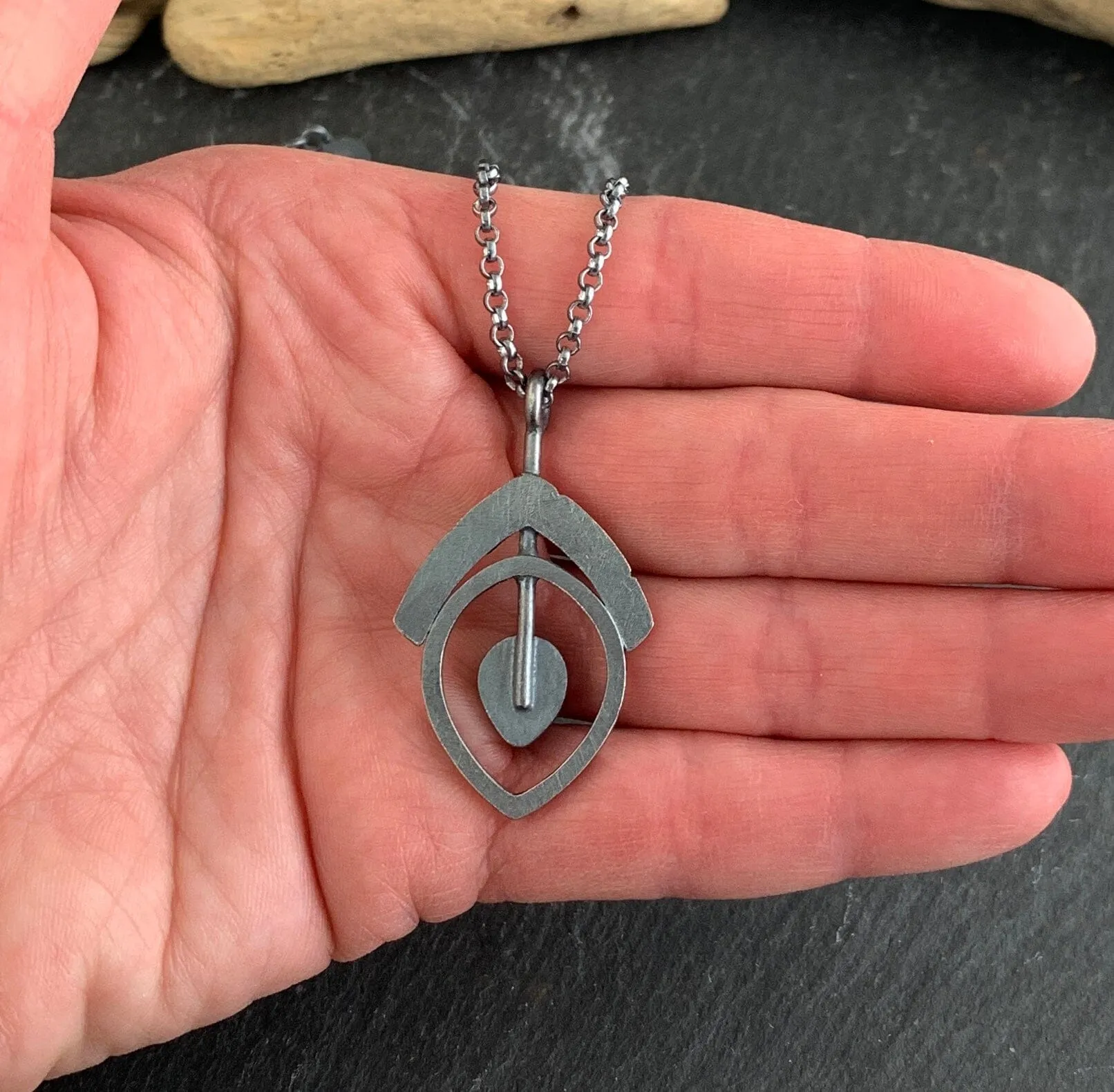Pinnacle Leaf Pendant with Moonstone
